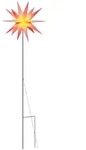vidaXL LED-Weihnachtsstern mit Erdspie&szlig; Faltbar Rot 57 cm