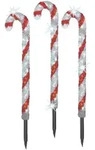 MARELIDA LED Zuckerstangen Gartendeko Weihnachtsbeleuchtung Timer 3 St&uuml;ck