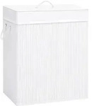 vidaXL Bambus-W&auml;schekorb mit 1 Fach Wei&szlig; 83 L