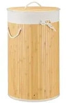 Relaxdays W&auml;schekorb Bambus, faltbare W&auml;schetonne mit Deckel, Volumen 70 l,