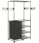 vidaXL Kleiderst&auml;nder Stahl und Vliesstoff 87x44x158 cm Schwarz