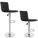 TecTake GmbH tectake 2 Barhocker Johannes aus Kunstleder Schwarz