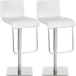 CLP 2er Set Barhocker Limon Kunstlederbezug wei&szlig;/edelstahl