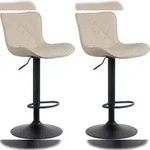 CLP 2er Set Barhocker Emma creme/Kunstleder