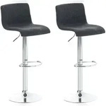 CLP 2er Set Barhocker Hover Stoff dunkelgrau/chrom