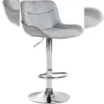 CLP Barhocker Vonore Samt grau/chrom