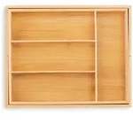 Relaxdays Besteckkasten ausziehbar, Bambus, HBT: 5 x 29-47,5 x 35,5 cm, 4-6 F&auml;cher,