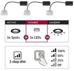 Paulmann LED Modul Einbauleuchte 3-Step-Dim Choose Coin 3er-Set rund 50mm ...