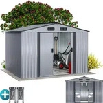 GARDEBRUK&reg; XXL Metall Ger&auml;tehaus 5m2 mit Fundament grau