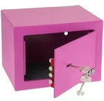 HMF 49216-15 Tresor mit Schl&uuml;ssel, M&ouml;beltresor klein, 23 x 17 x 17 cm, Pink