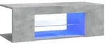 vidaXL TV-Schrank mit LED-Leuchten Betongrau 90x39x30 cm