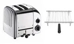 Dualit Toaster Paket 1, 2er Toaster mit Br&ouml;tchenaufsatz poliertes Metall