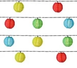 MARELIDA LED Solar Lampionkette 10 bunte Lampions 8 Funktionen 4,5m Garten...