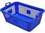 LOCKWEILER W&auml;schekorb eckig 26 l, 50 cm, blau 103905026