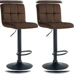 CLP 2er Set Barhocker Peru Samt Samt HBT: 94x46x47 cm braun schwarz