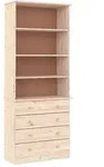 vidaXL B&uuml;cherregal mit Schubladen ALTA 77x35x186,5cm Massivholz Kiefer