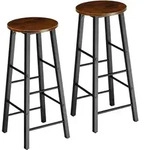 tectake Barhocker Keynes Industrial Holz Dunkel, Rustikal