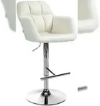CLP Barhocker Natoma Stoff creme/Metall in Chromoptik