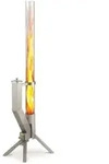 GARDENFLARE Feuerrohr &ndash; elegante Edelstahl Feuers&auml;ule und Pelletfackel - silber