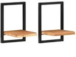 vidaXL Wandregale 2 Stk. 25x25x35 cm Massivholz Akazie und Stahl