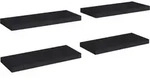 vidaXL Schweberegale 4 Stk. Schwarz 60x23,5x3,8cm MDF