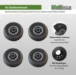Baumarktplus 4x Sackkarrenrad PU-Rad 260x85 mm 3.00-4 75 mm zentrierte Nabe &Oslash; 20 mm