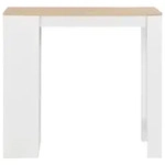 vidaXL Bartisch mit Regal Wei&szlig; 110x50x103 cm Orion Prime Modell