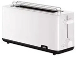 Braun HT1110WH Breakfast1 Langschlitz-Toaster Wei&szlig;/Schwarz