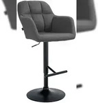 CLP Barhocker Natoma Stoff dunkelgrau/Metall matt schwarz
