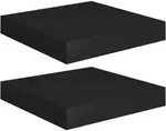 vidaXL Schweberegale 2 Stk. Schwarz 23x23,5x3,8 cm MDF