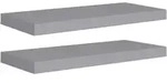 vidaXL Schwebende Wandregale 2 Stk. Grau 60x23,5x3,8cm MDF