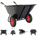 Baumarktplus 2-Rad Schubkarre XXL 290 L 300 kg Gartenschubkarre Hofkarre Schiebkarre