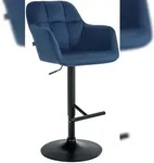 CLP Barhocker Natoma Samt blau/Metall matt schwarz
