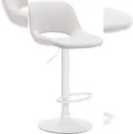CLP Barhocker Camden Stoff creme/Metall matt weiss