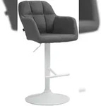 CLP Barhocker Natoma Stoff dunkelgrau/Metall matt weiss