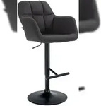 CLP Barhocker Natoma Stoff schwarz/Metall matt schwarz