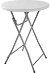 tectake Stehtisch klappbar aus Stahl &Oslash;80cm Wei&szlig;