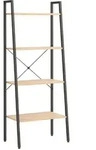 vidaXL Standregal 4 B&ouml;den Hellbraun und Schwarz 56x35x140 cm
