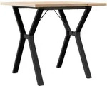 vidaXL Esstisch Y-Gestell 80x80x75,5 cm Massivholz Kiefer & Stahl