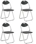 vidaXL Klappbare Esszimmerst&uuml;hle 4 Stk. Schwarz Kunstleder