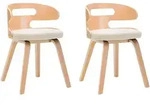 vidaXL Esszimmerst&uuml;hle 2 Stk. Creme Bugholz und Kunstleder
