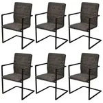 vidaXL Freischwinger 6 Stk. Braun Kunstleder vidaXL Freischwinger 6 Stk. Braun Kunstleder