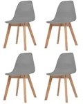 vidaXL Esszimmerst&uuml;hle 4 Stk. Grau Kunststoff
