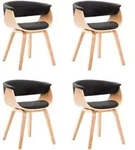 vidaXL Esszimmerst&uuml;hle 4 Stk. Schwarz Bugholz und Kunstleder
