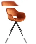 KAWOLA Stuhl ZAJA Esszimmerstuhl Velvet drehbar cognac
