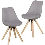 FineBuy 2er Set Esszimmerst&uuml;hle Retro Stuhl K&uuml;chenst&uuml;hle Stoff St&uuml;hle