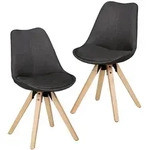 FineBuy 2er Set Esszimmerst&uuml;hle Retro Stuhl K&uuml;chenst&uuml;hle Stoff St&uuml;hle