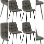 CLP 4er Set Esszimmerst&uuml;hle Antibes Samt Samt HBT: 84x45x55 cm anthrazit