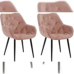 CLP 2er Set Stuhl Tanna Samt rosa
