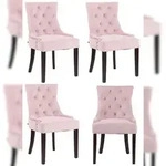 CLP 4er Set Esszimmerstuhl Aberdeen Samt pink/antik
